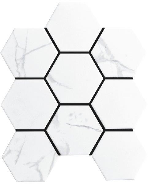 Cottage Carrara Hexagon (PM-CO-CAR-HEX100M) Porcelain Mosaic tile