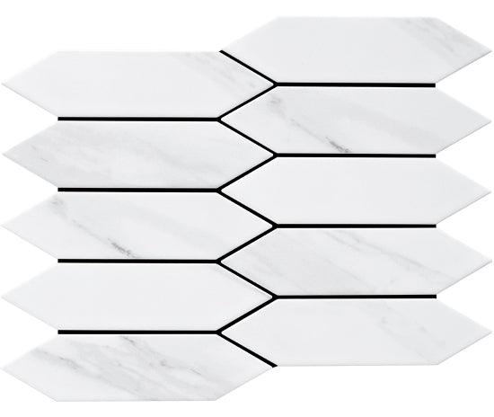 Cottage Carrara Picket Porcelain Mosaic tile