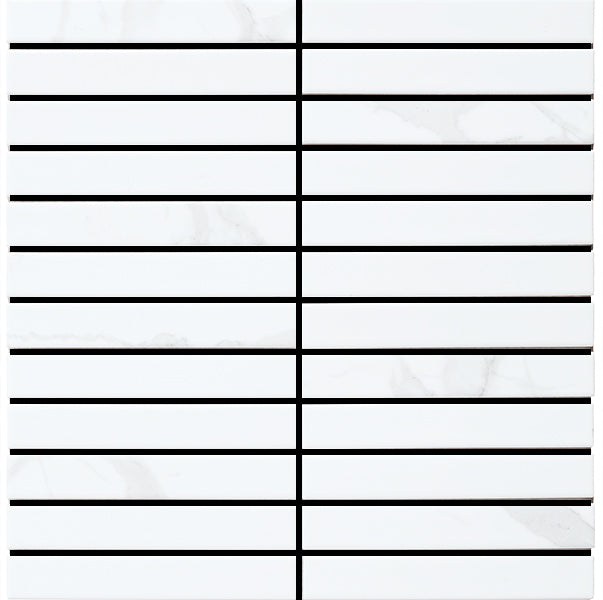 Cottage Carrara Strip square Porcelain Mosaic tile
