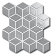 Cottage Grey Diamond Cube Gloss Porcelain Mosaic tile