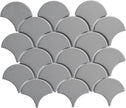 Cottage Grey Fan Shape Porcelain Mosaic tile