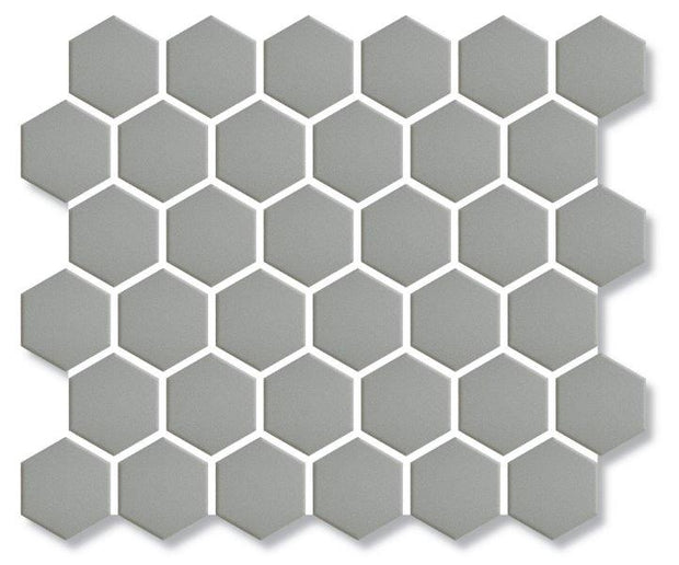 Cottage Grey Hexagon Gloss Porcelain Mosaic tile