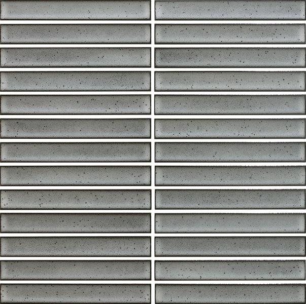 Cottage Grey Glossy 3D Strip Porcelain Mosaic tile
