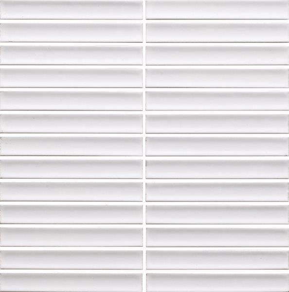Cottage White Glossy 3D Strip Porcelain Mosaic tile