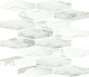 Euromarmo Calacatta Gold Hexagon Plus Mini Honed Porcelain Mosaic tile