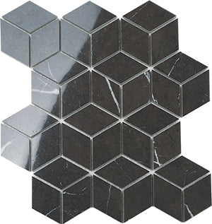 Euromarmo Pietra Grey Diamond Cube Porcelain Mosaic tile
