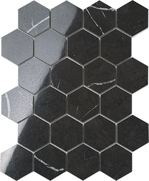 Euromarmo Pietra Grey Hexagon Porcelain Mosaic tile