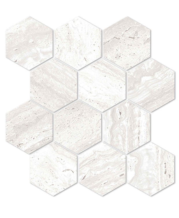 Euromarmo Chiaro Hexagon Porcelain Mosaic tile