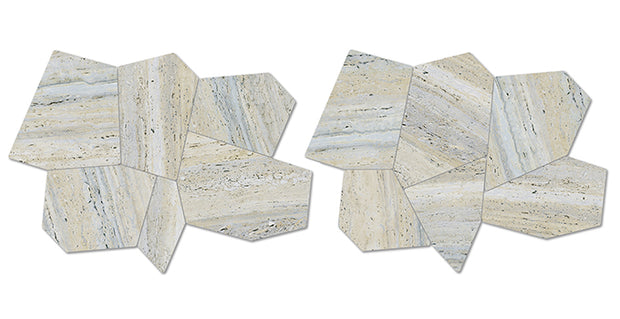 Euromarmo Porcelain Mosaic Silver Gold 500x675