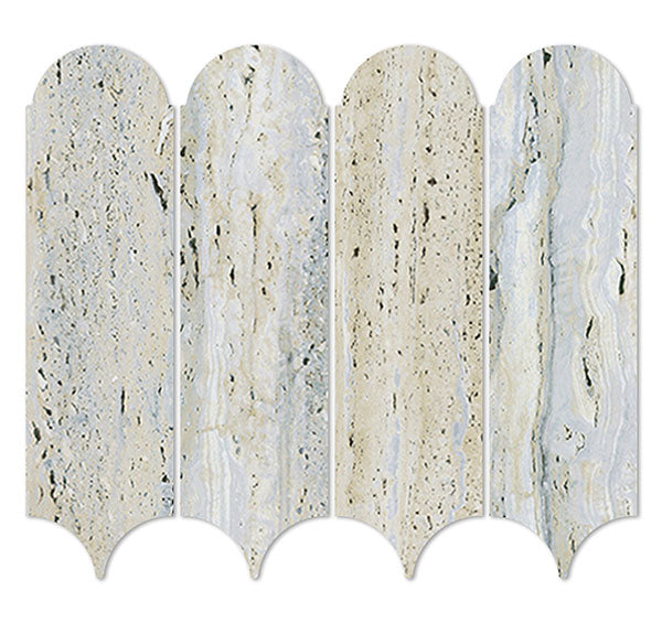 Euromarmo Silver Gold Feather Porcelain Mosaic tile