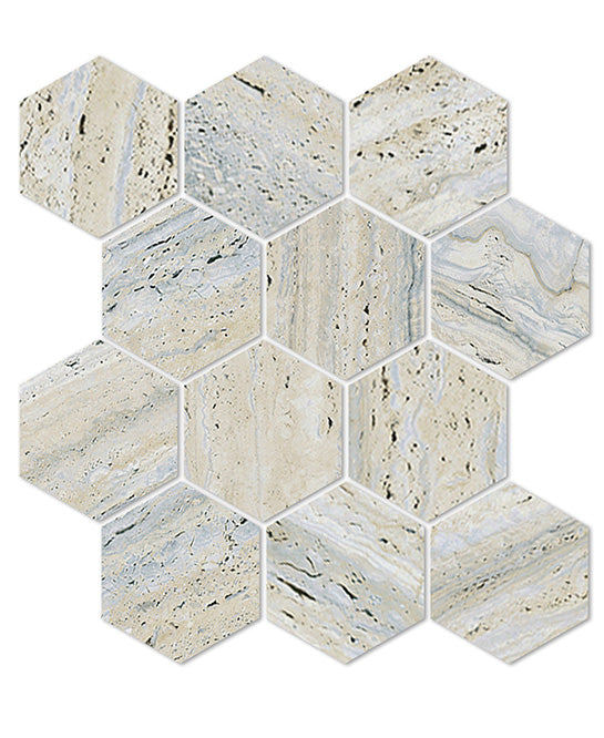Euromarmo Silver Gold Hexagon Porcelain Mosaic tile