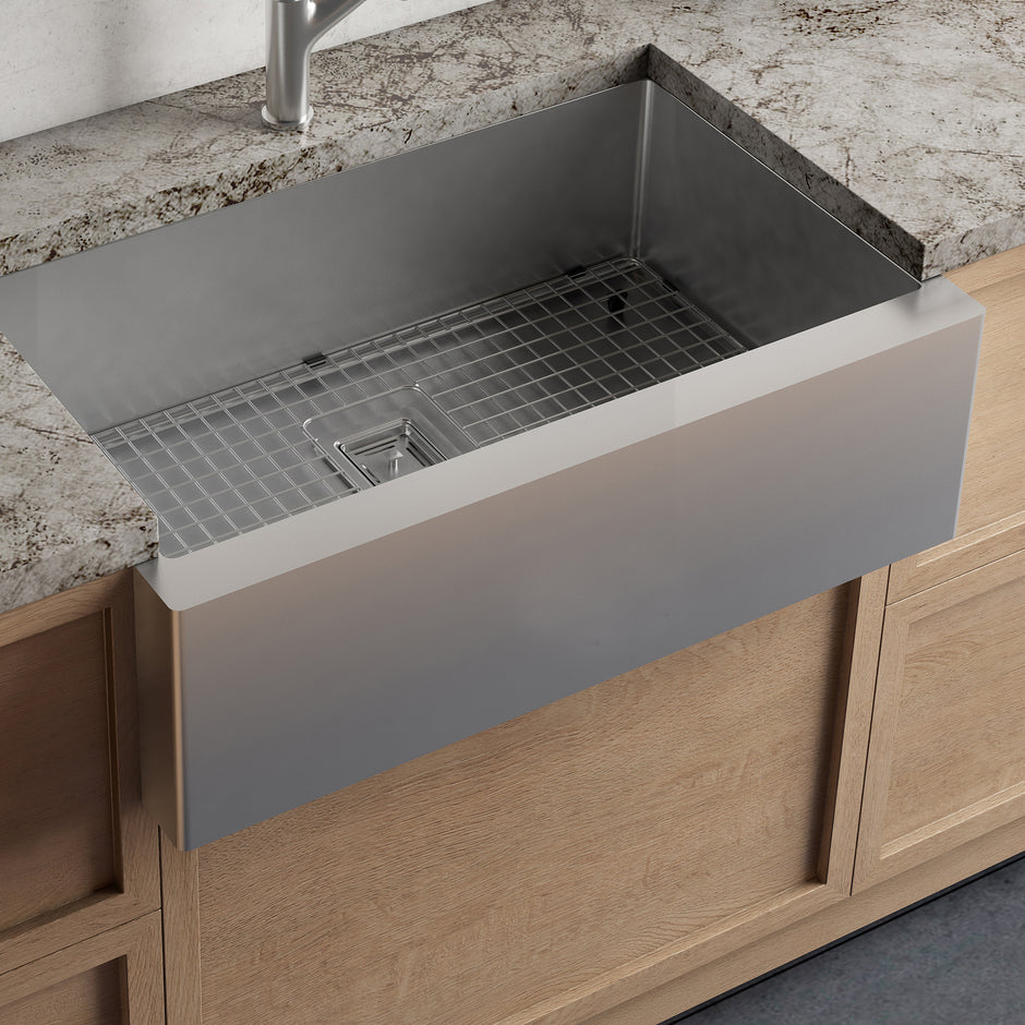 Professional Butler Series Mega Bowl Sink With Apron in a styled room
