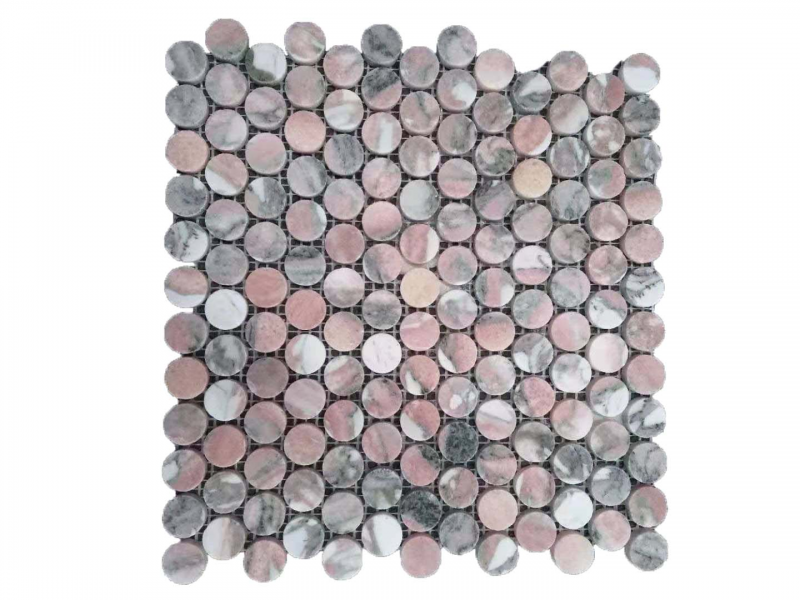 Stone Penny Round Pink Mosaic PT2P