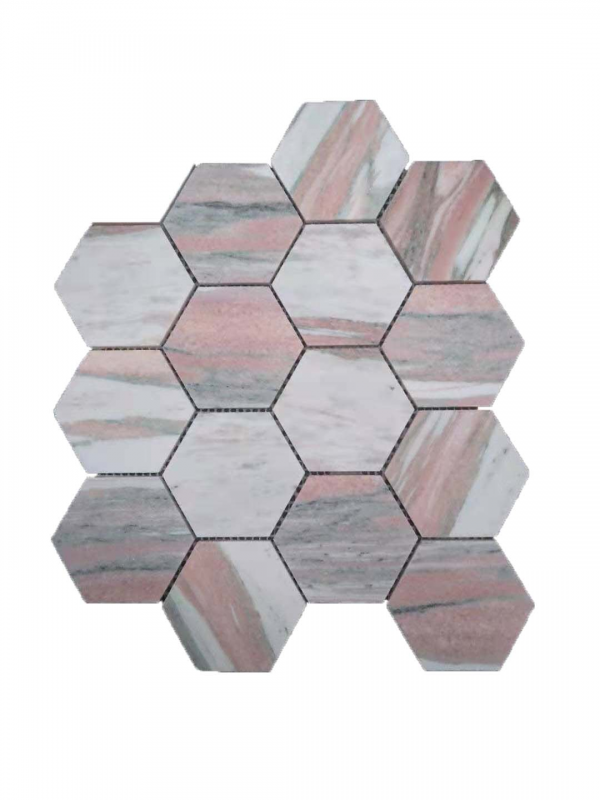 Tiva Stone Hexagon Pink Mosaic PT6P