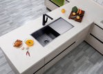 Navona TWM4 Handmade Single Bowl Sink with Drainer 960 x 450 x 230mm Gunmetal Black