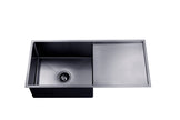 Navona TWM4 Handmade Single Bowl Sink with Drainer 960 x 450 x 230mm Gunmetal Black