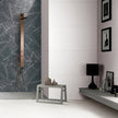 Parklane Bianco Marble Look Porcelain Tiles in a room setting