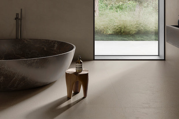 Pigmenta Beige Porcelain Tiles in a room setting