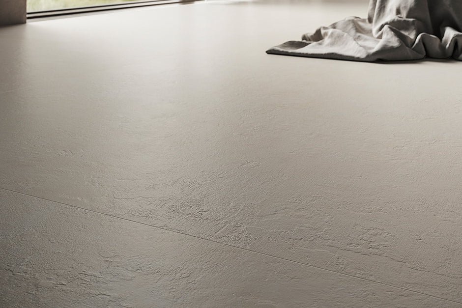 Pigmenta White Porcelain Tiles in a room setting