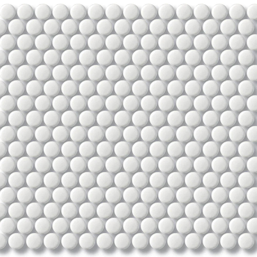 White Penny Round D19 Porcelain Mosaic tile
