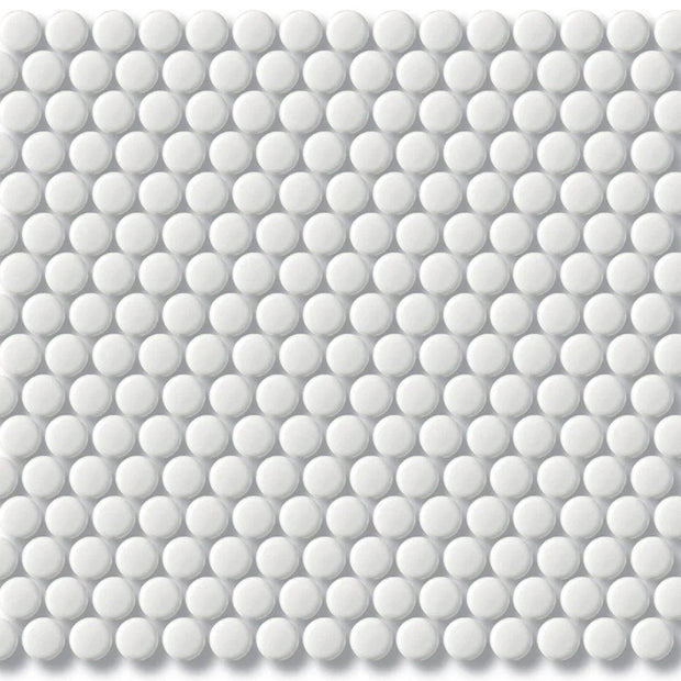 White Penny Round D19 Porcelain Mosaic tile