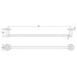 Radii Single Towel Rail 600mm Round Plate