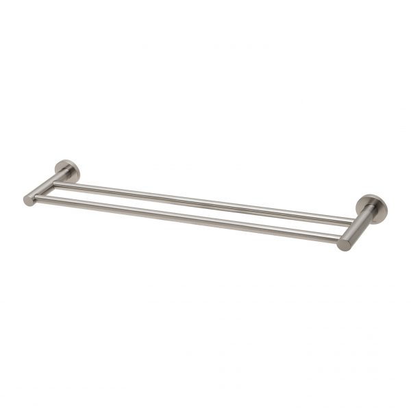 Radii Double Towel Rail 600mm Round Plate