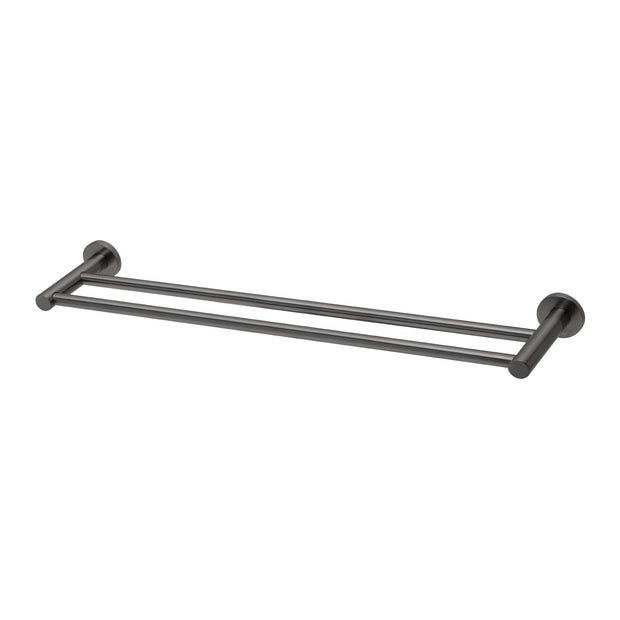 Radii Double Towel Rail 600mm Round Plate
