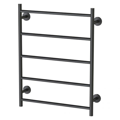 Phoenix Radii Towel Ladder 550 x 740mm Round Plate, Matte Black bathroom accessory