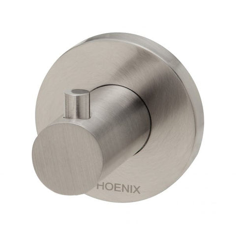 Phoenix Radii Robe Hook Round Plate, Brushed Nickel bathroom accessory