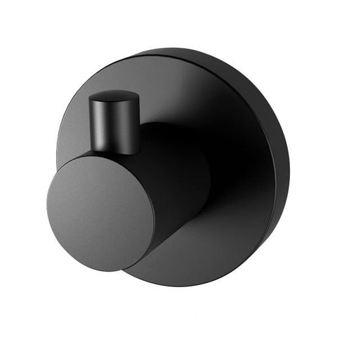 Phoenix Radii Robe Hook Round Plate, Matte Black bathroom accessory