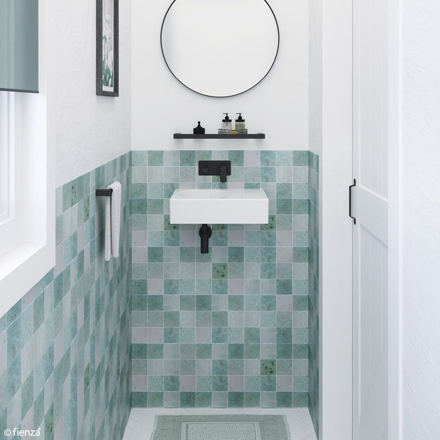 Fienza Reba Left Bowl Wall Basin, Gloss White wall hung vanity