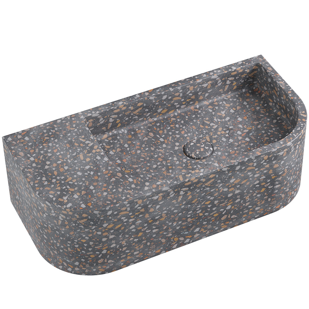 Blanca Concrete Wall Basin in Lunar Terrazzo