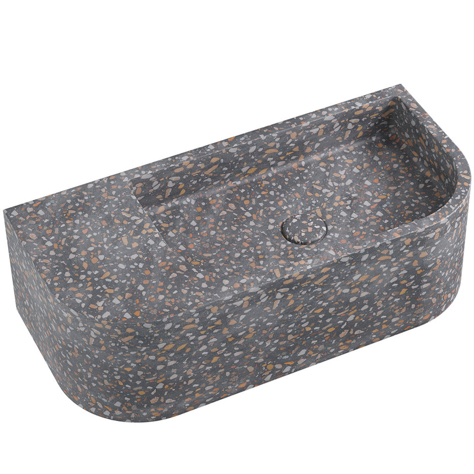 Blanca Concrete Wall Basin in Lunar Terrazzo