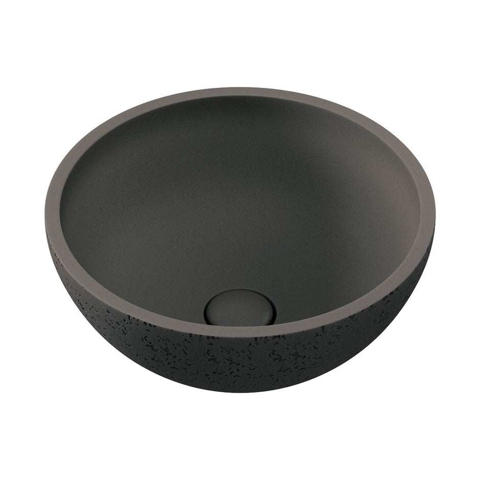 Alba Round Concrete Above Counter Basin in Warm Grey