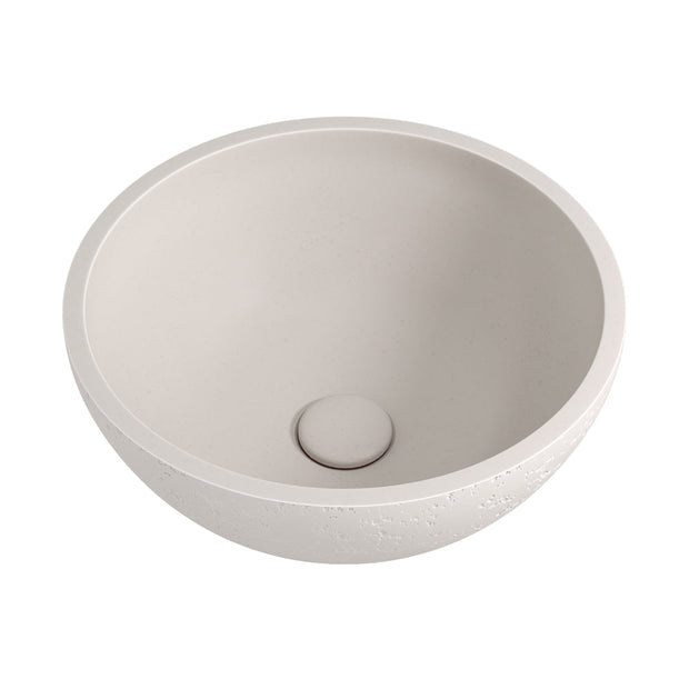 Alba Round Concrete Above Counter Basin in Vanilla