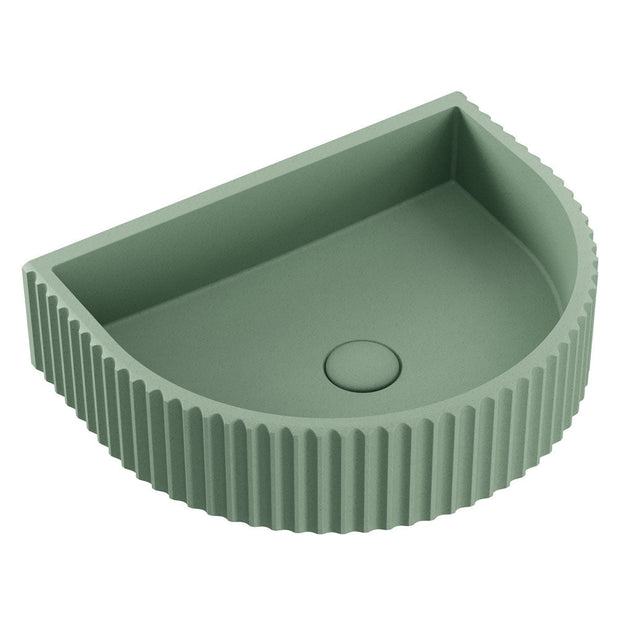 Valentina Fluted Arch Concrete Wall Basin in Sage