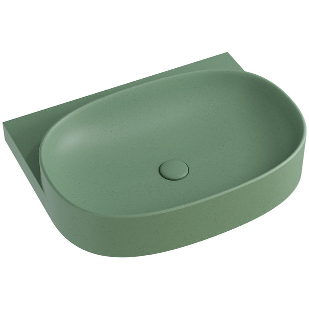 Paloma Pill Concrete Wall Hung Basin in Sage