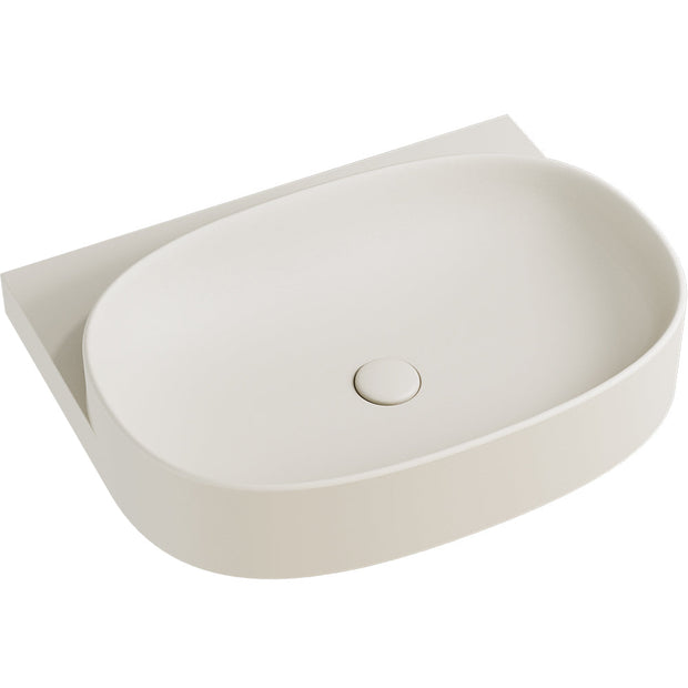 Paloma Pill Concrete Wall Hung Basin in Warm White