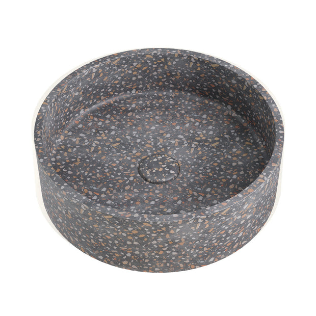 Jada Round Concrete Above Counter Basin in Lunar Terrazzo