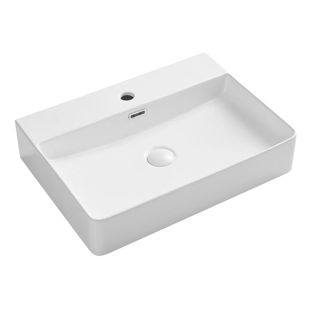 Petra 600 Above Counter Basin, Gloss White in Gloss White