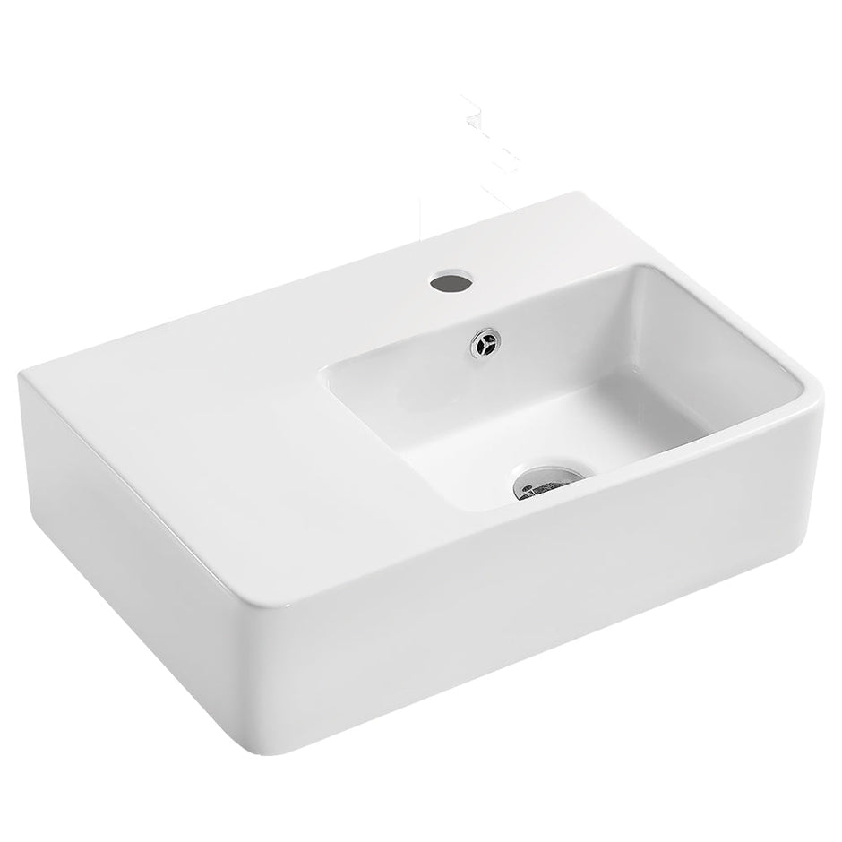 Delta Care Right-Hand Wall Basin, Gloss White in Gloss White
