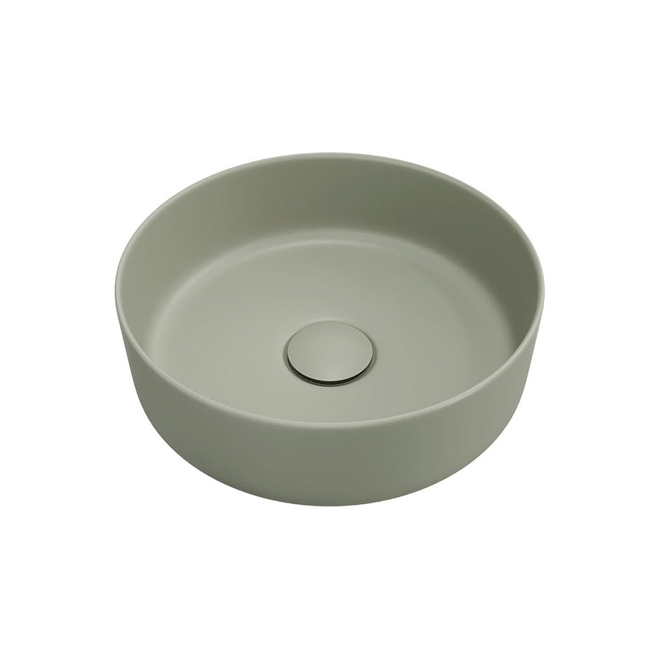 Reba Mini Above Counter Basin in Matte Olive