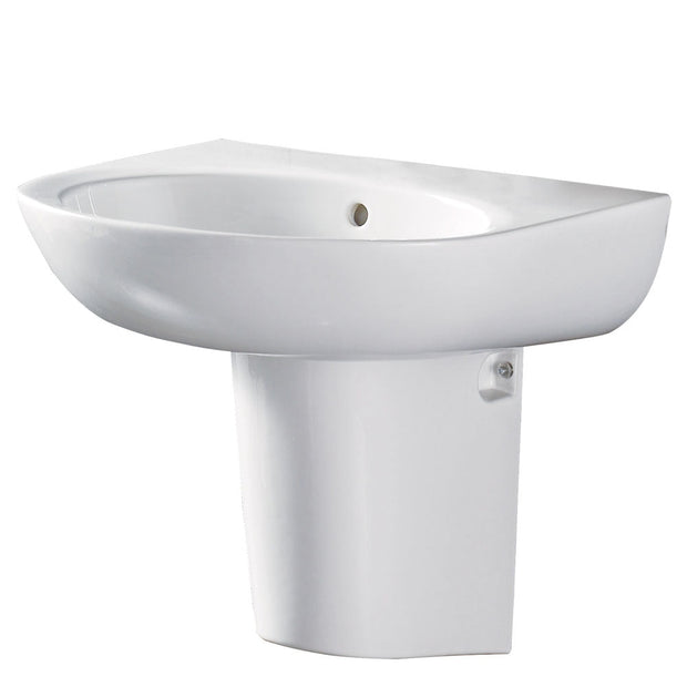 Fienza Stella Care Wall Basin With Integral Shroud, Gloss White wall hung vanity