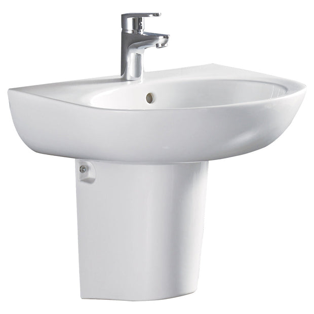 Fienza Stella Care Wall Basin With Integral Shroud, Gloss White wall hung vanity