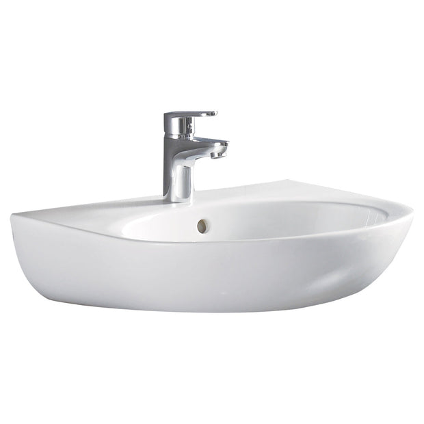 Fienza Stella Care Wall Basin (No Shroud), Gloss White wall hung vanity
