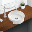 Reba Semi-Recessed Basin, No Tap Hole, Gloss White