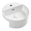 Reba Semi-Recessed Basin With Tap Hole, Gloss White in Gloss White