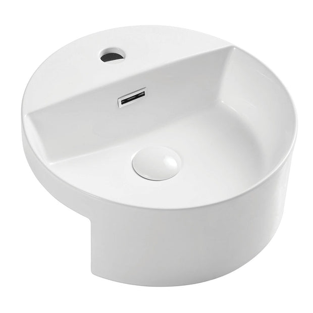 Fienza Reba Semi-Recessed Basin With Tap Hole, Gloss White