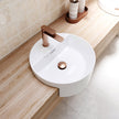Reba Semi-Recessed Basin With Tap Hole, Gloss White